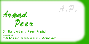 arpad peer business card